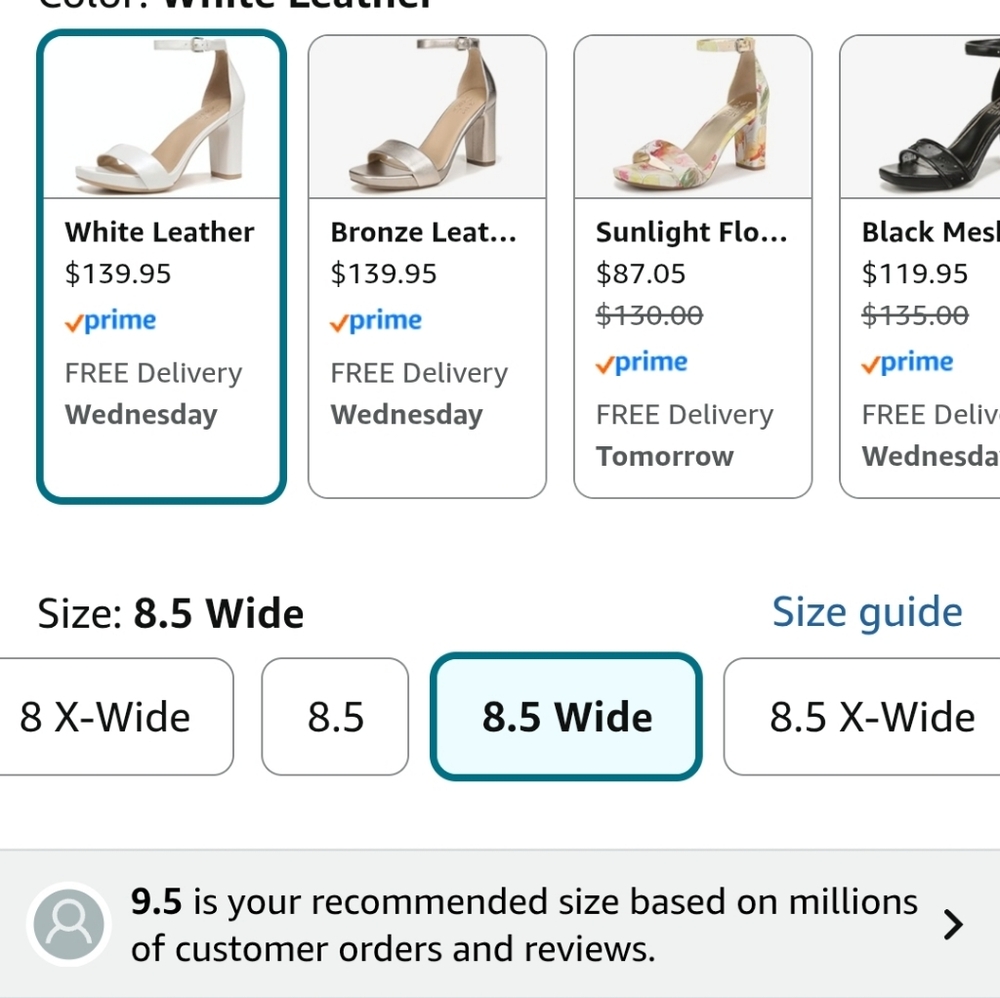 Naturalizer Heel White Leather 8.5 W